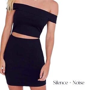 Silence + Noise Black Off-Shoulder Dress